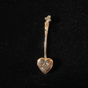 Vintage Heart Locket with Engraved Heart and Flower Necklace Charm